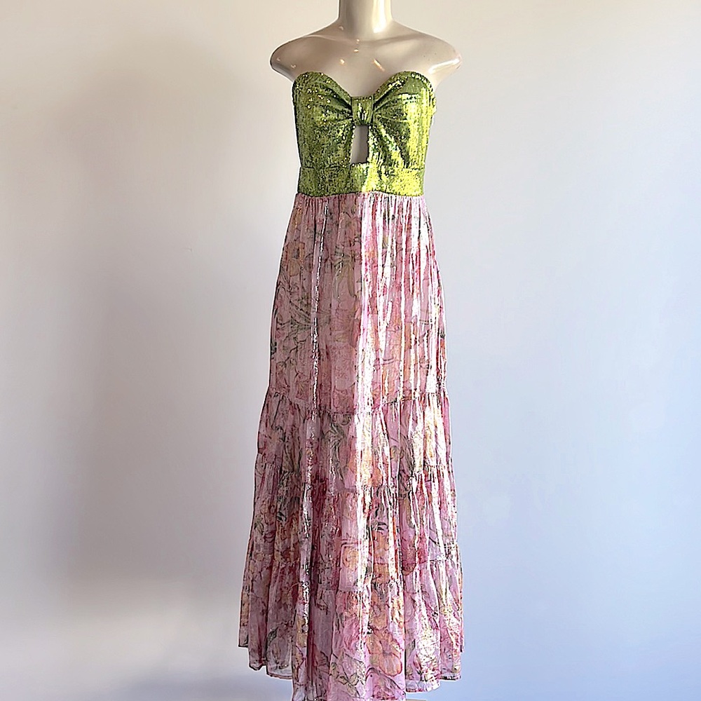 Verb by Pallavi Singhee Anthropologie Strapless Dress Pink Small